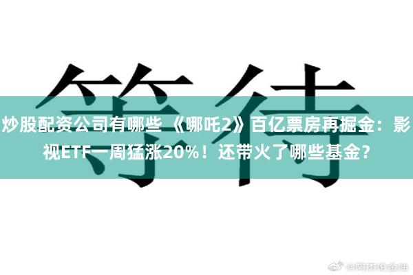 炒股配资公司有哪些 《哪吒2》百亿票房再掘金：影视ETF一周猛涨20%！还带火了哪些基金？