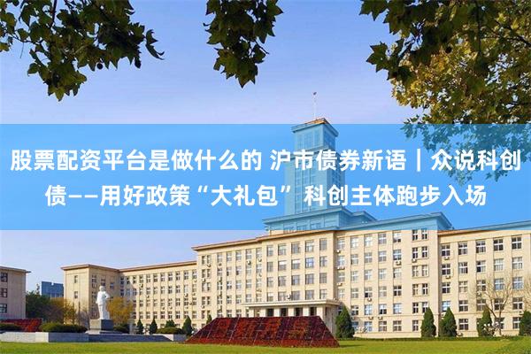 股票配资平台是做什么的 沪市债券新语｜众说科创债——用好政策“大礼包” 科创主体跑步入场