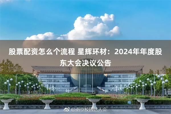 股票配资怎么个流程 星辉环材：2024年年度股东大会决议公告