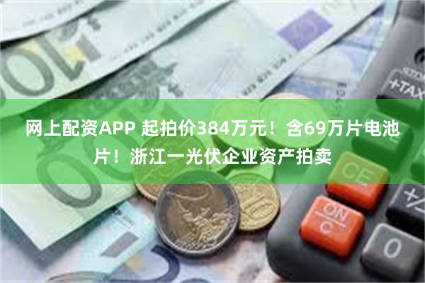 网上配资APP 起拍价384万元！含69万片电池片！浙江一光伏企业资产拍卖