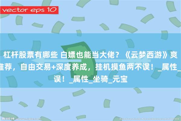 杠杆股票有哪些 白嫖也能当大佬？《云梦西游》爽快回合制推荐，自由交易+深度养成，挂机摸鱼两不误！_属性_坐骑_元宝
