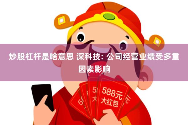 炒股杠杆是啥意思 深科技: 公司经营业绩受多重因素影响